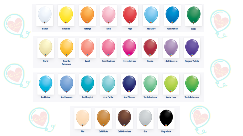 Colores Básicos de globos de Látex